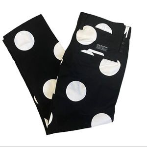 publish brand mens cropped large polka dot pants size 30 pattern black white